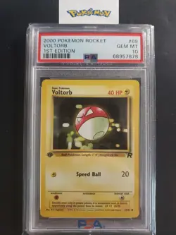 First Edition 2000 Pokemon Rocket 69/82 Voltorb PSA GEM MT 10 - Image 1