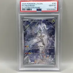 2025 POKEMON JTG EN-JOURNEY TOGETHER ILLUSTRATION RARE #167 N'S RESHIRAM PSA 10 - Image 1
