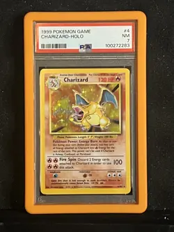 PSA 7 NEAR MINT 1999 CHARIZARD BASE SET UNLIMITED HOLO POKEMON RARE GRAIL!! - Image 1
