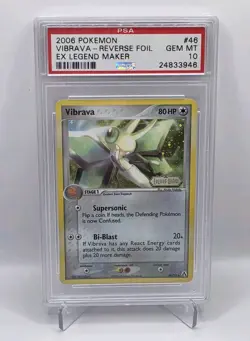 Vibrava Reverse Foil - PSA 10 ~ LOW POP *20* - Pokemon TCG EX Legend Maker 46/92 - Image 1