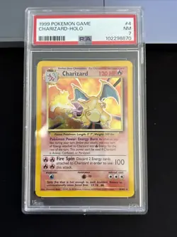1999 Pokemon CHARIZARD 4/102 Base Set - Unlimited Holo | English PSA 7 - Image 1