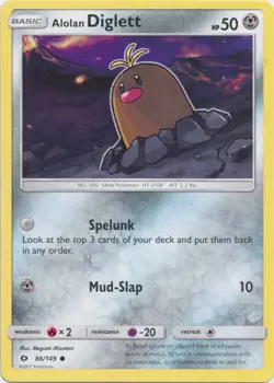 Pokemon - Alolan Diglett - 86/149 - Common - Sun & Moon Base Set - NM - Image 1