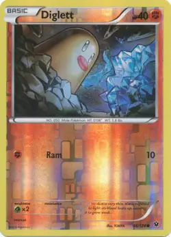 Pokemon - Diglett - 36/124 - Common - Reverse Holo - XY - Fates Collide - NM - Image 1