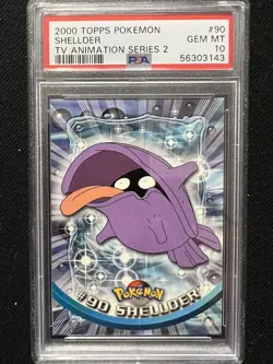 2000 Topps Pokemon TV Animation Series 2 Shellder #90 PSA 10 Gem Mint - Image 1