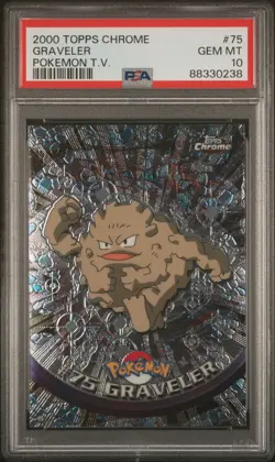 2000 Topps Chrome TV Graveler #75 Pokemon PSA 10 - Image 1