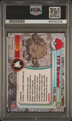 2000 Topps Chrome TV Graveler #75 Pokemon PSA 10 - Image 2