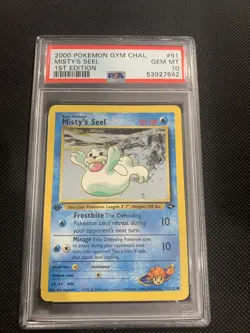 2000 POkemon Gym Challenge 1st Edition #91 Misty's Seel PSA 10 GEM MINT - Image 1