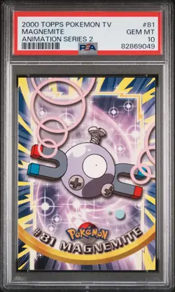 2000 Topps Pokemon TV Animation Magnemite #81 PSA 10 POP 19 - Image 1