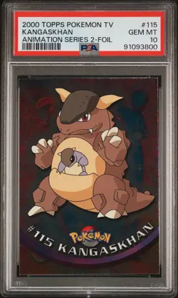 PSA 10 GEM MT 2000 Topps Pokemon TV Kangaskhan Animation Series 2 Foil #115 - Image 1