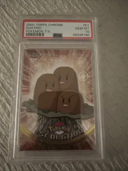 Topps Chrome 2000 Pokemon T.V. #51 Dugtrio PSA 10 Gem Mint - Image 1