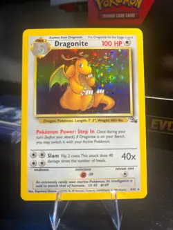 1999 Pokemon Fossil Unlimited #4 Dragonite HOLO RARE (LP) - Image 1