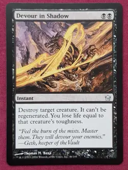 Magic The Gathering FIFTH DAWN DEVOUR IN SHADOW black card MTG - Image 1