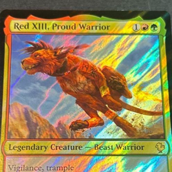 Red XIII Proud Warrior R Surge-Foil 091 FINAL FANTASY MTG Japanese N/M F/S Japan - Image 2