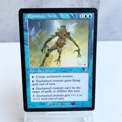 MTG Pemmin's Aura Scourge 2003 Rare Blue Enchant Creature Card Greg Staples Japa - Image 1