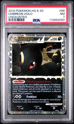 2010 POKEMON HEARTGOLD & SOULSILVER UNDAUNTED # 86 UMBREON HOLO PSA 7 - Image 1