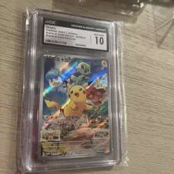 CGC GEM MINT 10 Pikachu Holo Promo 001/SV-P Japanese Pokemon Error Grade slab - Image 1