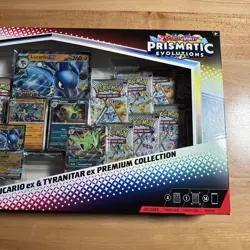 Pokemon Prismatic Evolution Lucario Ex Tyranitar Ex Premium Collection RTS - Image 1