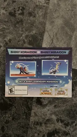 Shiny Miraidon Or Shiny Koraidon Legendary Pokemon Promo Code - NEW - Image 1