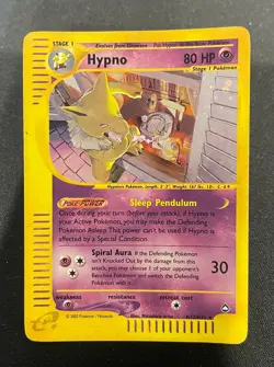 Hypno Holo Pokemon Card e-Aquapolis H12/H32 Ungraded Raw H Played - Image 1