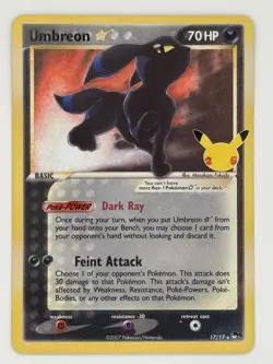 Umbreon 17/17 Celebrations Gold Star Pokemon TCG Card 💎 CLEAN/NM SHIPS FAST - Image 1