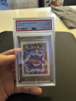 1999 Merlin Pokemon Gengar Card PSA Graded EX-MT 6 - Image 1