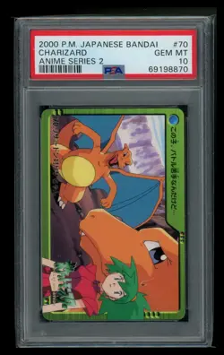 PSA 10 Charizard #70 2000 Japanese Bandai Anime Series 2 Gem Mint Pokemon Card - Image 1