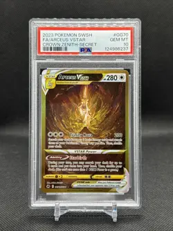 Pokemon TCG Arceus VSTAR GG70 Crown Zenith English Gold Card GEM MINT PSA 10 - Image 1