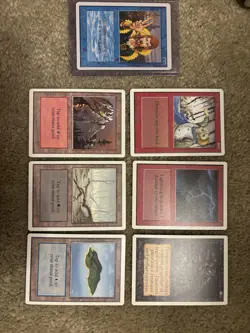Mint Magic The Gathering Unlimited Lot 1993. Counter spell,lightning bolt, lands - Image 1