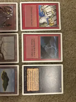 Mint Magic The Gathering Unlimited Lot 1993. Counter spell,lightning bolt, lands - Image 2