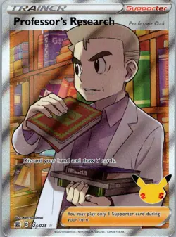 Pokemon TCG Professor's Research (Professor Oak) 24/25 Celebrations Holo NM - Image 1