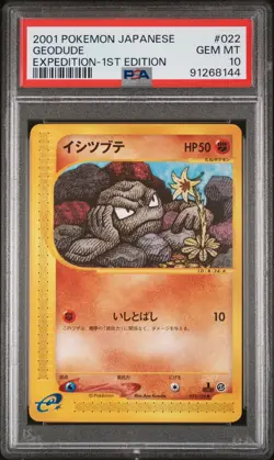 PSA 10 Pokemon 2001 Japanese Expedition 1st Edition Geodude #022 - Image 1