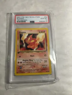 2001 Pokemon Neo Revelation 1st Edition Slugma #53 PSA 10 GEM MINT - Image 1