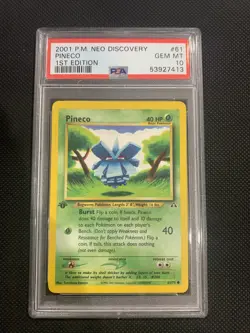 2001 Pokemon Neo Discovery 1st Edition #61 Pineco PSA 10 GEM MINT - Image 1