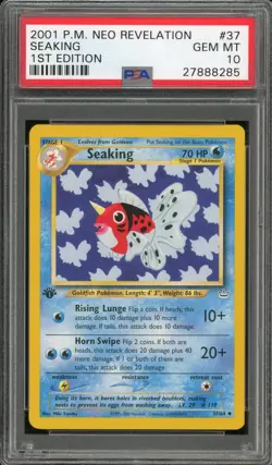 2001 Pokemon Neo Revelation 1st Edition #37 Seaking PSA 10 - Image 1