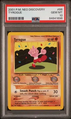 2001 Pokemon Neo Discovery Tyrogue | PSA 10 | Pop 21 - Image 1