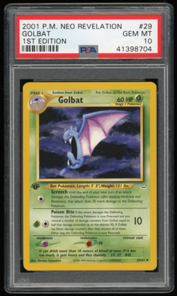 2001 POKEMON NEO REVELATION 1ST EDITION #29/64 GOLBAT PSA 10 **LOW POP 87** - Image 1