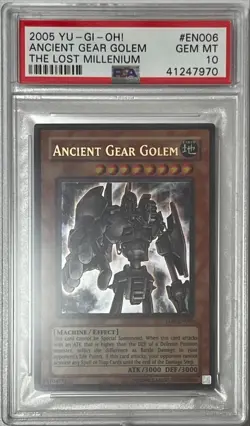 2005 Yu-Gi-Oh! PSA 10 GEM-MT 'Ancient Gear Golem' TLM-EN006 ~ULTRA RARE~ LOW POP - Image 2