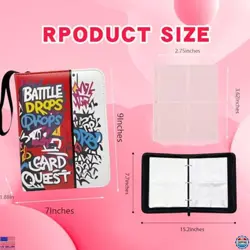 Vibrant Graffiti 400-Card Binder - 4-Pocket Trading Card Holder with Zipper & - Image 3