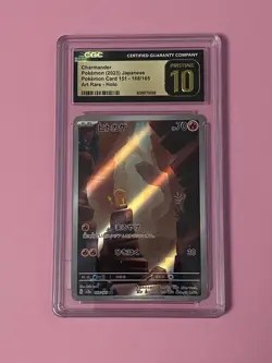 Charmander AR 168/165 - Pokemon Japanese Card 151 CGC PRISTINE 10 Art Rare Holo - Image 1