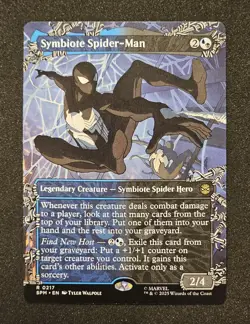 Symbiote Spider-Man (Borderless) R Marvel's Spider-Man 217 NM MTG - Image 1
