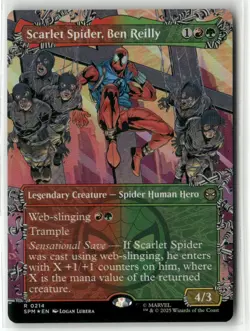 MTG Scarlet Spider, Ben Reilly 0214 Foil (Borderless) R Marvel's Spider-Man NM S - Image 1