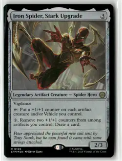 MTG Iron Spider, Stark Upgrade 0166 Foil R Marvel's Spider-Man NM SPM - Image 1