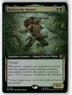 MTG Kraven the Hunter 0273 Foil (Extended Art) R Marvel's Spider-Man NM SPM - Image 1