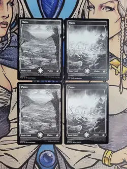 4x Plains 268 269 Full Art - NM/M Innistrad Midnight Hunt MID MTG Magic - Image 1