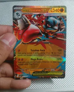 NM+ mega lucario EX Double Rare 077/126 Mega Evolution Pokemon version Indo - Image 1