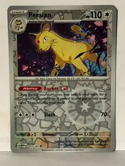 Persian Reverse Holo 053/165 SV: Scarlet & Violet 151 NM Pokemon Fast Ship - Image 1