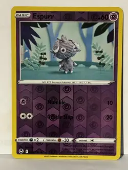 Espurr Reverse Holo 081/195 SWSH12: Silver Tempest NM Pokemon Fast Ship - Image 1
