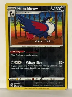Honchkrow Reverse Holo 094/163 SWSH05: Battle Styles NM Pokemon Fast Ship - Image 1