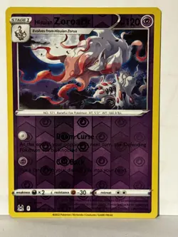Hisuian Zoroark Reverse Holo 076/196 SWSH11: Lost Origin NM Pokemon Fast Ship - Image 1
