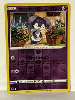 Indeedee Reverse Holo 086/195 SWSH12: Silver Tempest NM Pokemon Fast Ship - Image 1